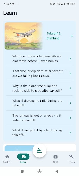 Peaceful Flight app screen